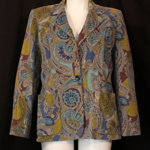 Harve Bernard Crushed Corduroy Jacket Retro Paisel